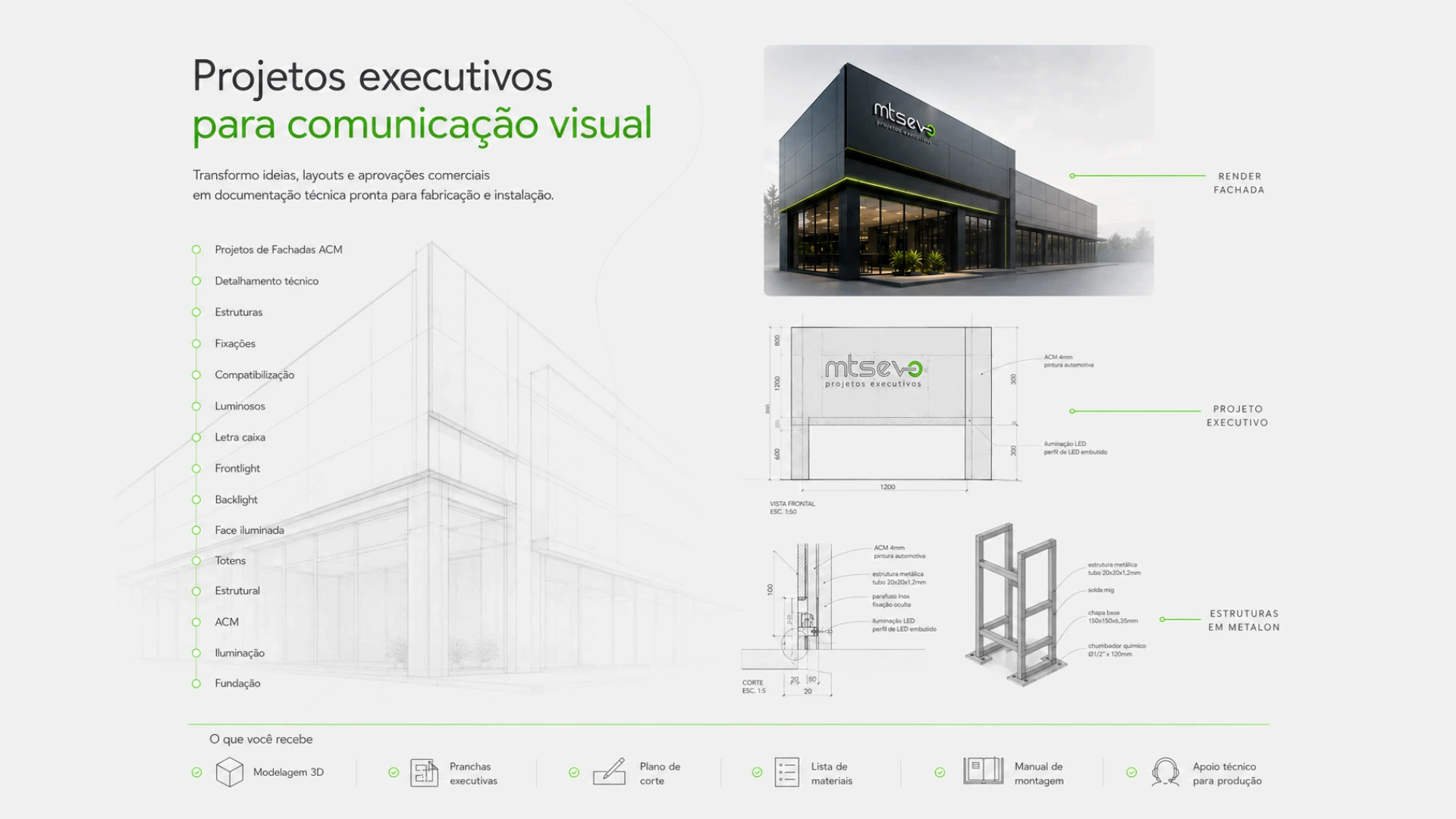 Projetos executivos para comunicação visual