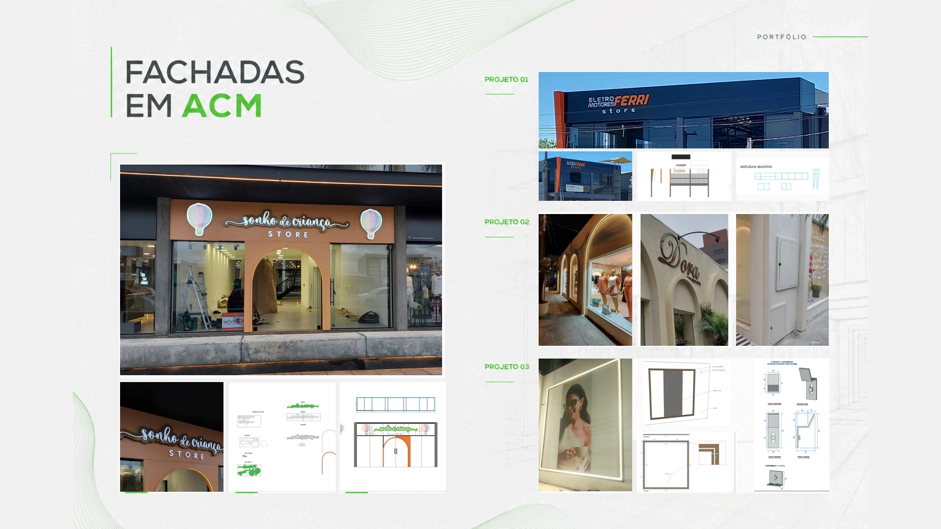 Projetos de fachadas em ACM