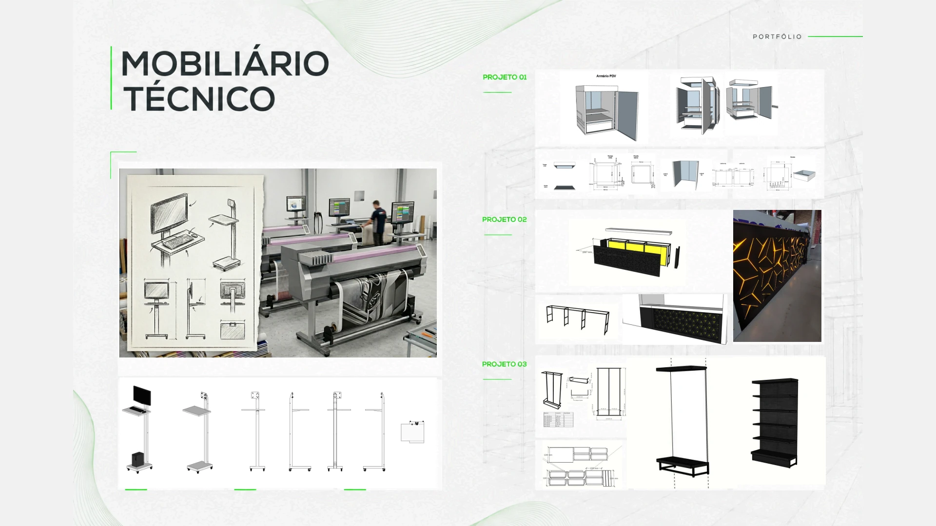 Projetos de mobiliário técnico